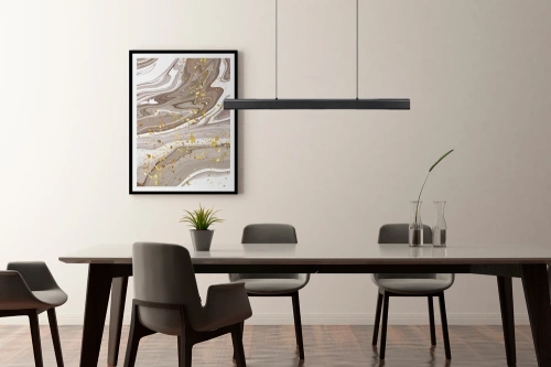 SX41-80CM-32W-BK | Lámpara colgante rectangular moderna | control remoto | LED | negro