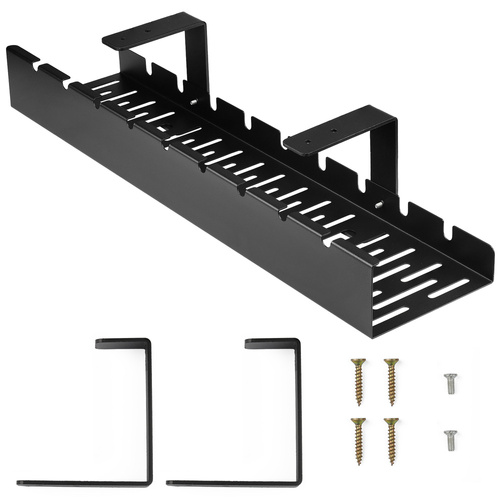 CWT-O1 | Kabelorganizer onder het bureau 50 cm | Mand, geleider, handvat | Zwart