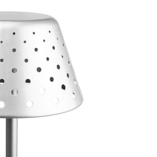 HJA15-ZILVER | Tafellamp met ingebouwde batterij | Nachtlamp met drie kleuren licht | Sfeerlamp voor hotel of restaurant