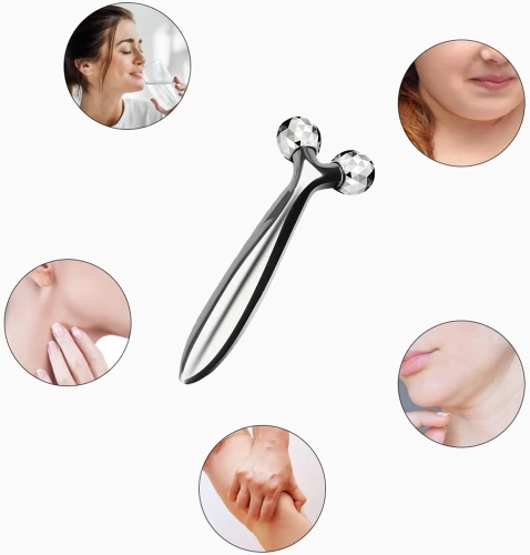 AL-306B-SØLV | Ansigtsmassageapparat | Roterende ansigts- og kropsrulle