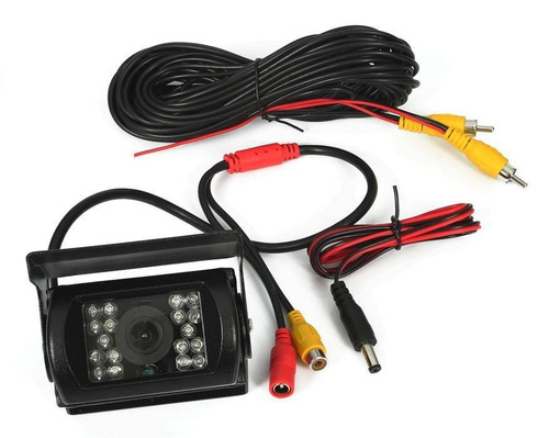 Rückfahrkamera-Set 2-in-1 | 12/24 V, Kamera mit 18 IR-LEDs, Monitor 7" LCD TFT mit Fernbedienung, AV RCA Kabel 10 m | PZ607 PZ470