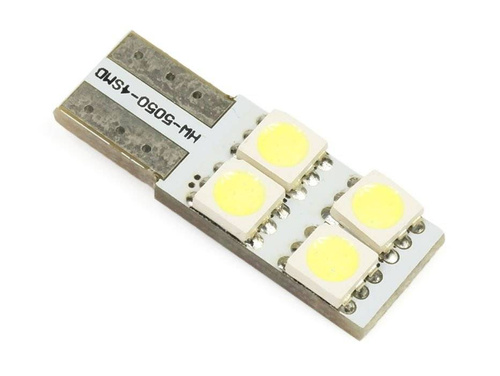 Autó LED izzó W5W T10 4 SMD 5050 CAN BUSZ OLDAL