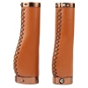 Ergonomic Bicycle Grips | Stylish PU Leather Bike Handles | PUBT-G211A-BR