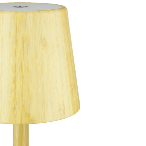 Lampe de table LED en bambou avec réglage tactile des couleurs | Veilleuse sans fil avec batterie intégrée de 1500 mAh, USB-C | YG-VM41C