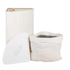 AYL-60L-BIANCO | Cesto per la biancheria bianco | Contenitore per giocattoli in bambù | Cesto portabiancheria in legno |. Cesto portabiancheria a scomparto singolo per il bagno | Cestino angolare