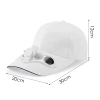SFH-8934-BÍLÁ| Sluneční klobouk s větrným mlýnem | Baseballová čepice se zabudovaným ventilátorem | Chladící víčko