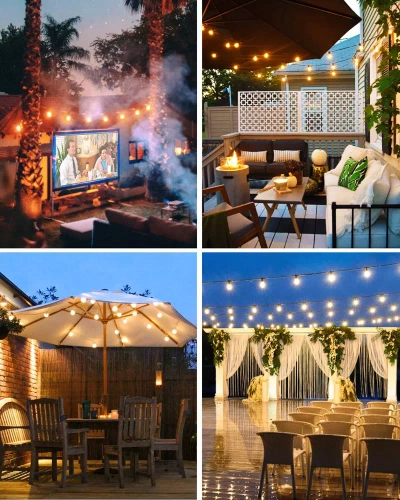 SDC-10LED-5M | Guirlande solaire LED, lampe de jardin | 10 ampoules LED | 5 mètres