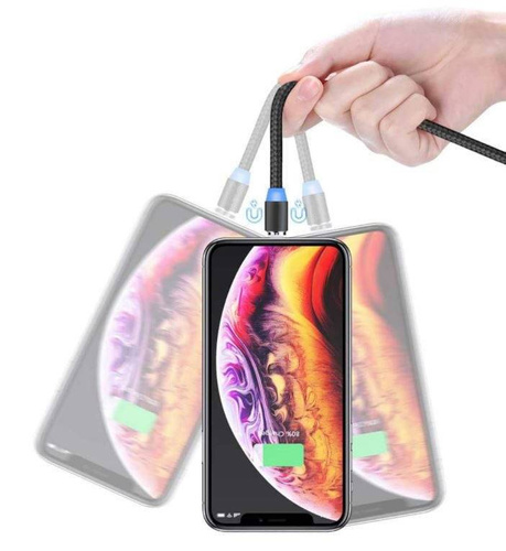 AM23 | 3in11M | Cavo USB magnetico per caricare il telefono | Ricarica rapida 3.0 2,4 A