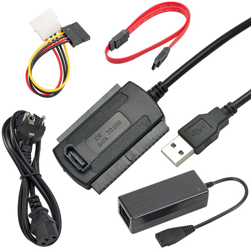 SATA/IDE zu USB Adapter | Unterstützung für 2,5-Zoll, 3,5-Zoll HDD, SSD, CD-ROM, DVD-ROM | SATA07