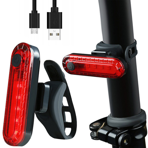 BL056 | LED baglygte til cykel | 5 dioder, 4 lystilstande, 50lm, indbygget batteri