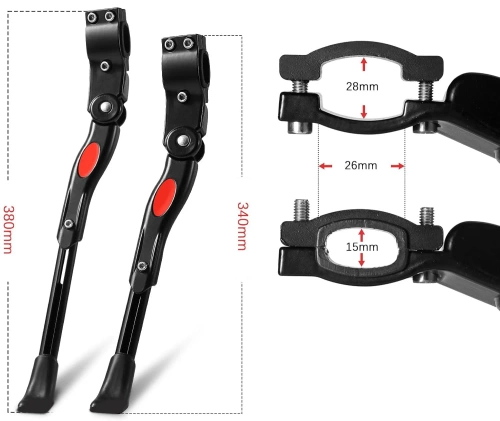 Supporto per bicicletta in alluminio | Cavalletto laterale regolabile | Cavalletto posteriore per bici adatto a ruote da 24-28 | YYBC-125