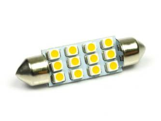 WW C5W LED Bulb Car 12 SMD 1210 White Heat