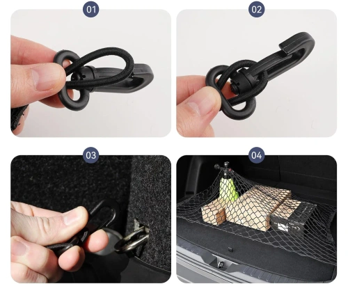 Rete portabagagli per auto | rete elastica di sicurezza 110 x 60 cm | organizer per bagagliaio | rete di trasporto | CTM-110*60CM-B