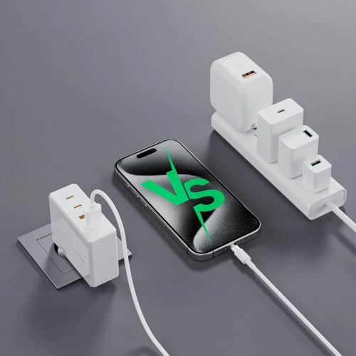 GAN | Carregador de parede de 100 W com portas USB 3.0 e USB-C