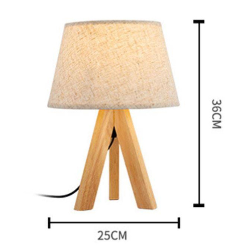 DL05 | Lampada da tavolo in legno naturale con paralume 40 W E27 | Lampada da scrivania, lampada da notte