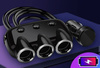 C09 | Cigarette lighter socket splitter with dedicated switches | 2 USB 3.1A ports