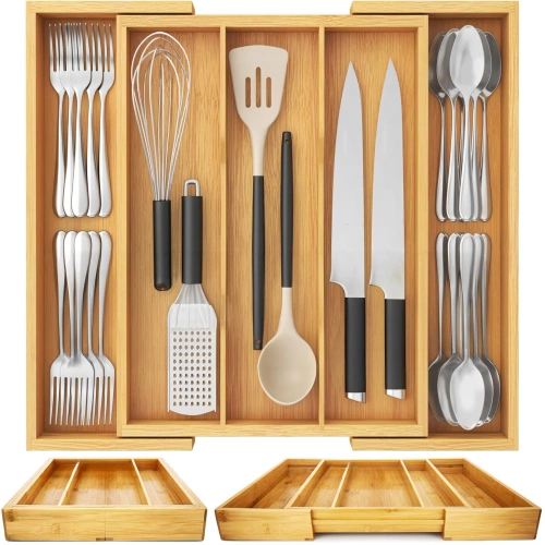 Organizator tacâmuri | Inserție sertar din bambus | KBT-G513