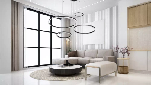 RLK-C04-136W-B | Lampada a sospensione moderna in più pezzi | LED | Nero