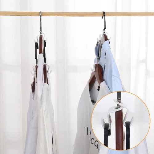 YJ-S10-BLANC | Crochet à vêtements | Organisateur de garde-robe | Crochet de suspension