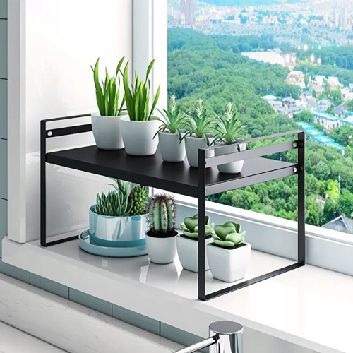 MSK-L30CM-B | Prateleira de banheiro para cosméticos | Suporte de cozinha metálico | Rack de especiarias | Prateleira independente