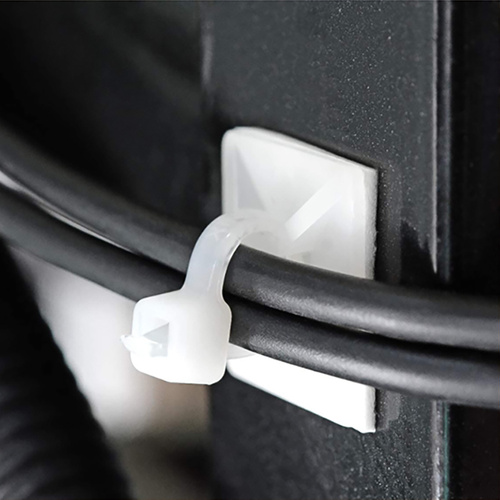 KZ-D06-20MM | Conjunto de 10 organizadores de cabos e fios | Cabos e base com fita de espuma 3M | Preto