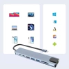 HUB | Splitter USB-C la 2x USB-A + 2x USB-C + carduri SD + TF + HDMI + LAN | adaptor, splitter tip C 8in1