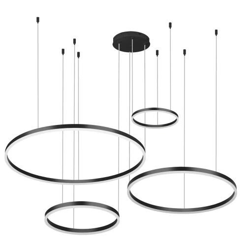 RLK-C04-120W-B | Lampe à suspension moderne en plusieurs parties | LED | Noir