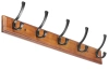  HG-50CM-MADEIRA | Cabide de madeira para jaquetas e roupas | Cabide de parede para hall | Cabide com 10 ganchos