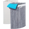 AYL-60L-GRIJS | Grijze wasmand | Bamboe speelgoedcontainer | Houten wasmand |. Wasmand met één vak voor de badkamer | Hoek mand