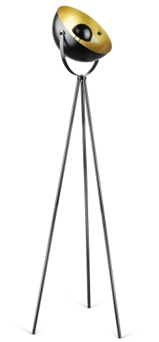 DYT-L125-ČERNÁ | Kovová stojací lampa | Moderní stylové osvětlení do obývacího pokoje a ložnice | Černozlatá stojací lampa s kovovým rámem