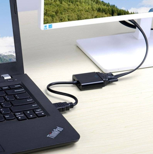 H-V1B-20CM-Negru | Convertor de la HDMI la VGA | D-SUB | FULL HD 1080p | 15 cm