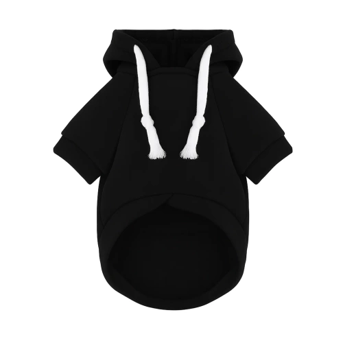 Felpa con cappuccio per cane e gatto | taglia S | nero | PET-015S-BK