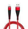 AM32 | Micro USB 1M | Spiralinis USB laidas telefono įkrovimui | Greitas įkrovimas 3.0 2.4A