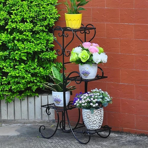 MF-S05-BLACK | Metal flower stand | flower shelf | black
