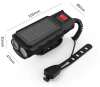 Solar bike light with horn 130 dB | LED lighting 400 lm | Waterproof bike light | QX-LY-17-2 
