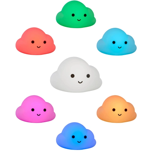 Silikónové LED nočné svetlo Cloud | Prenosná detská lampa s 9 farbami svetla | Nabíjateľná lampa s USB | JL-907
