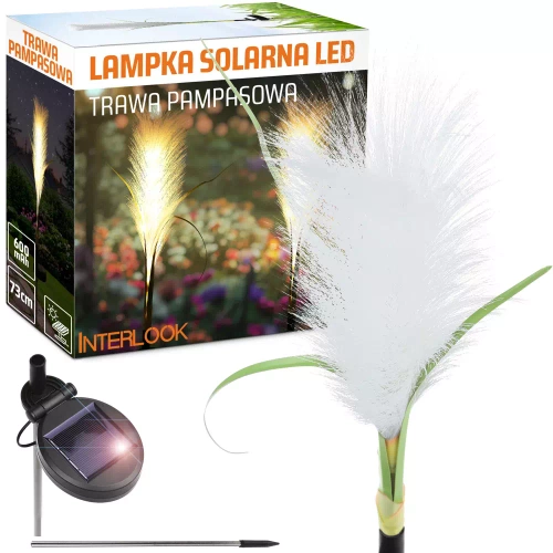 FLD-04-W | Solblomst | LED solar havelampe Pampas græs | 73 cm, 600 mAh