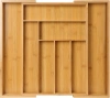 Cutlery Organizer | Bamboo, Adjustable XL Insert for Drawer with 8 Compartments | KBT-G844