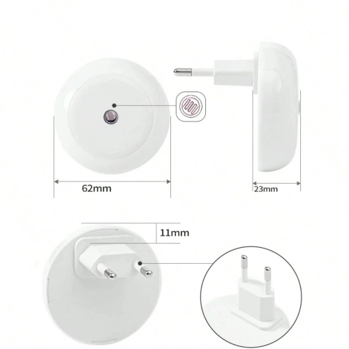 Luz Noturna LED Inteligente com Sensor Crepuscular | Luz Noturna de Contato com Luz Quente | JL-510