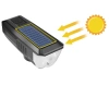  Luz solar para bicicleta com LED potente de 350 lm, buzina de 120 dB e carregamento USB/solar | Luzes para bicicleta com buzina | QX-LY-17