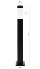 LLF-90CM | Statomas sodo šviestuvas, kvadratinis stulpelis E27 lemputei | Maitinimas 230V, nerūdijančio plieno | Matinė juoda, 90cm