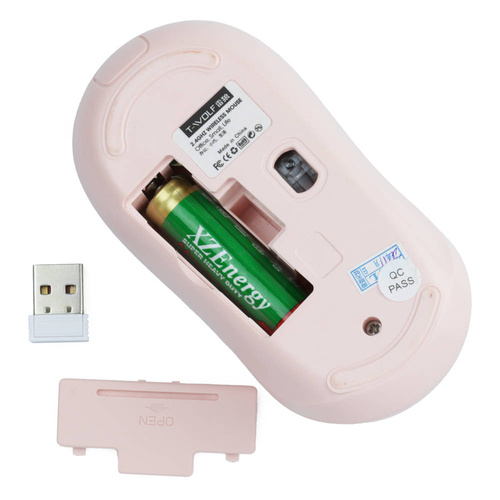 Q18 | Draadloze optische kantoorcomputermuis | 1000 DPI | roze