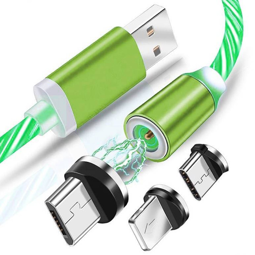 AM67 | 3v1 1M | Svítící magnetický nabíjecí kabel se 3 koncovkami