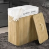 ZYL-100L-LIBR | Cesto para la ropa natural | Contenedor de juguetes de bambú | Cesta de ropa de madera | Cesto de ropa sucia de dos compartimentos para el baño.