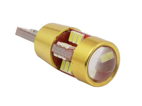 auto LED žárovka W5W T10 27 SMD 3014 CAN BUS GOLD