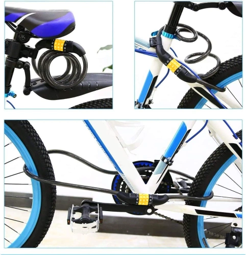 Candado para bicicleta con combinación de 5 dígitos | cable flexible 100 cm | BLC0563
