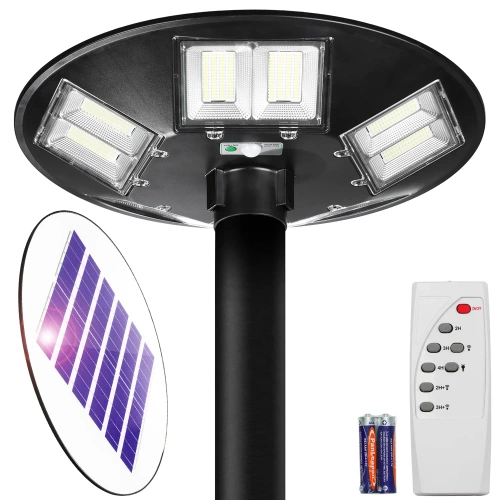 LDT-B840 | Lanterna Stradale, Lampada Solare UFO LED | 1000W, 12Ah, IP65, 672 LED SMD5730 | grande pannello solare 6V/15W | A distanza