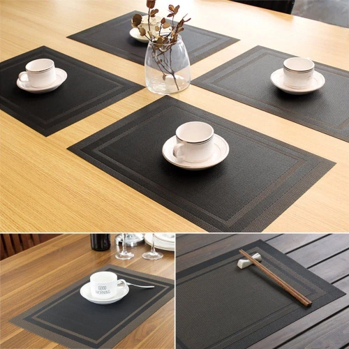 F040-BLACK | Kitchen table mat | Plate mat | Table mat | Decorative kitchen mat