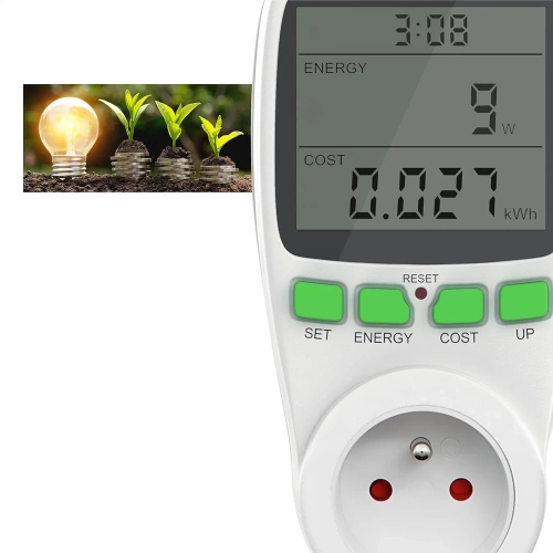230V VA-079-EU | Medidor de consumo de energia com plugue | Wattímetro, sensor de consumo de corrente