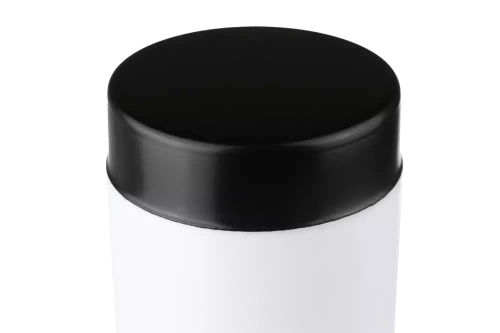 LLR-65CM | Lampă de grădină în picioare, stâlp rotund pentru bec E27 | Alimentare 230V, inox | Negru mat, 65 cm